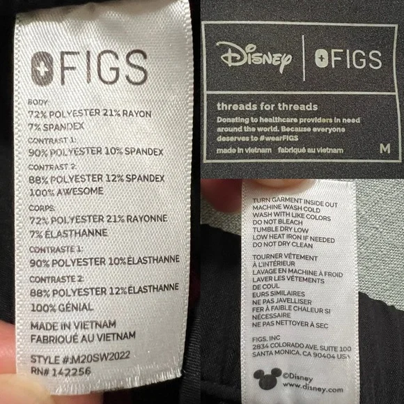 Figs Women's Black Joggers with Mickey Mouse Design - Picture 12 of 12